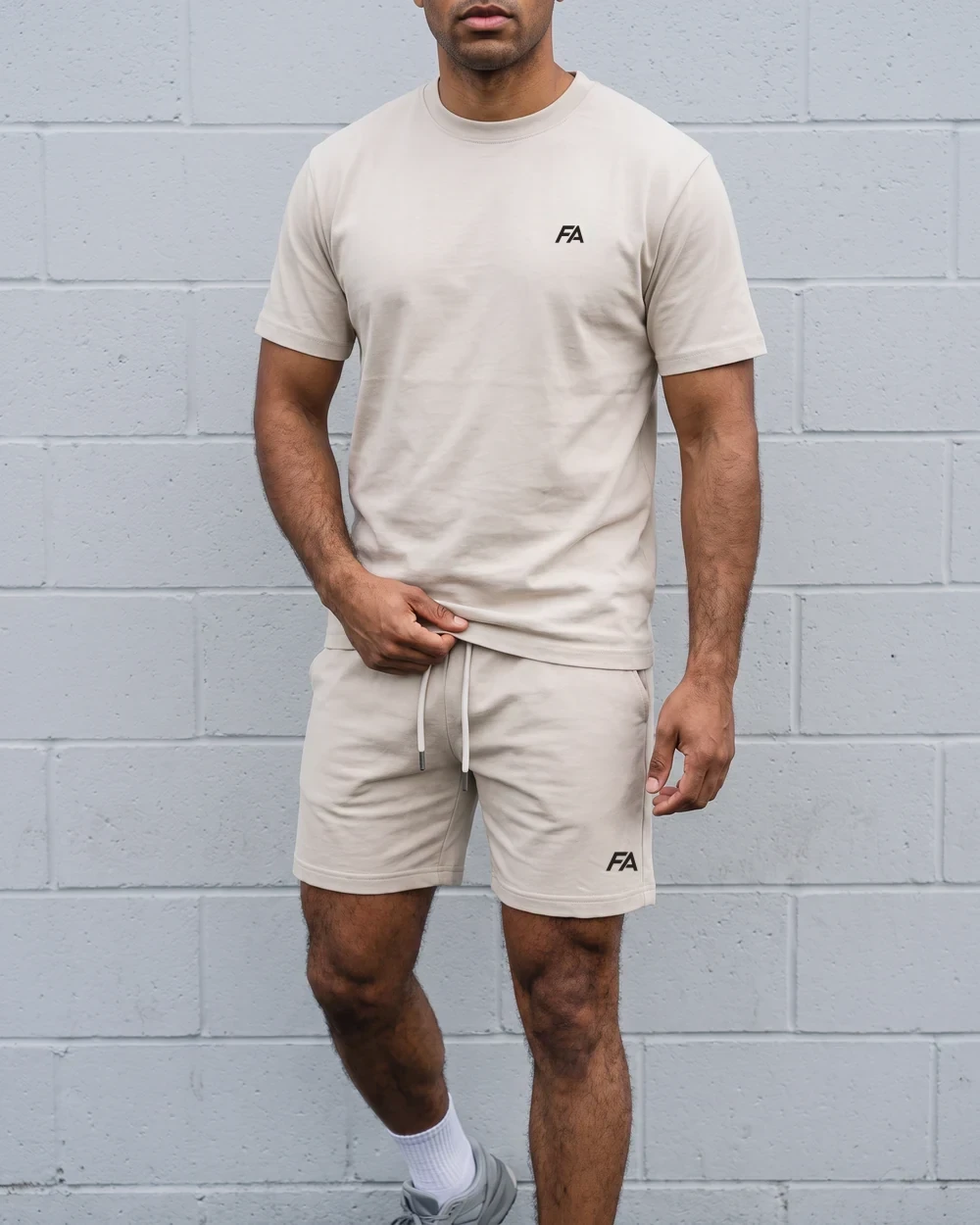 FA Training Collection in Sand, worn by a model