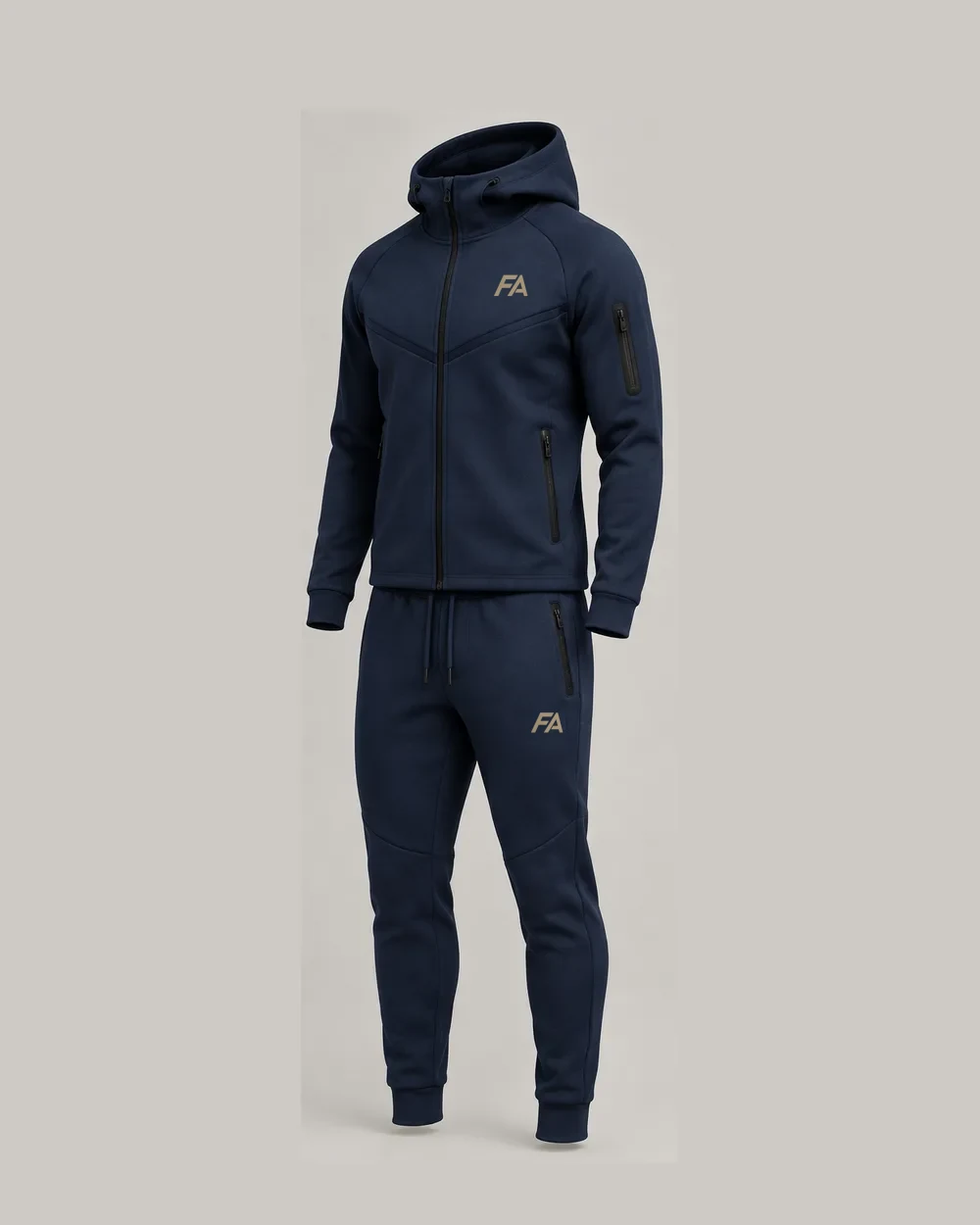 FA Tech in Navy, technical fleece hoodie and jogger
